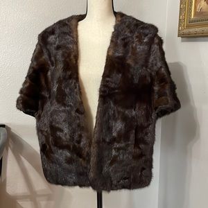 Elegant Brown Fur Cape